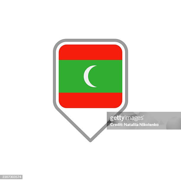 maldives - flag pin square icon. - maldives flag stock illustrations