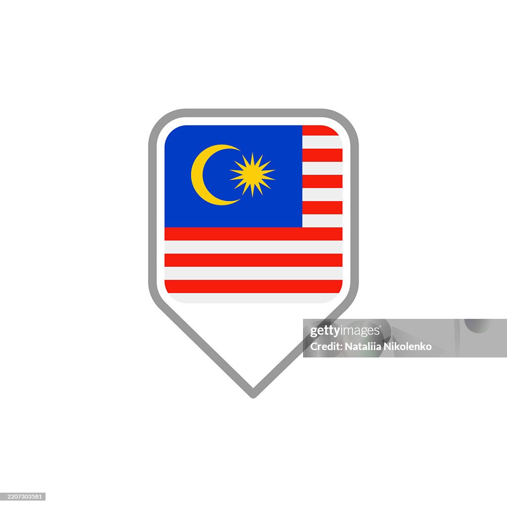 Malaysia - Flag Pin Square Icon.