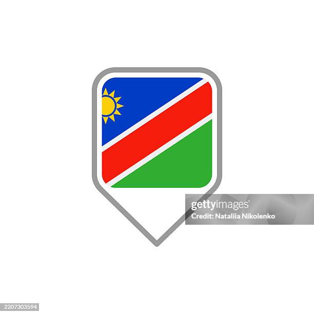 namibia - flag pin square icon. - windhoek namibia stock illustrations