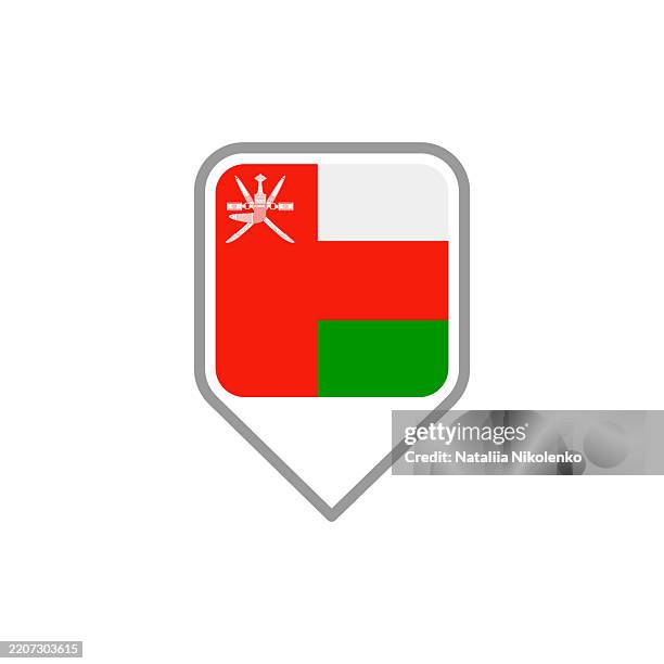 oman - flag pin square icon. - muscat stock illustrations