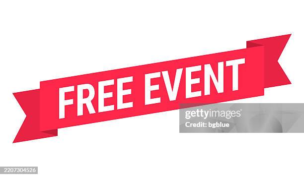 stockillustraties, clipart, cartoons en iconen met free event - red banner on white background - gratis
