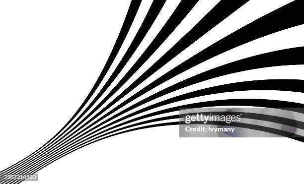 stockillustraties, clipart, cartoons en iconen met abstract black and white stripes radiation fluidity design element background - verdwijnpunt