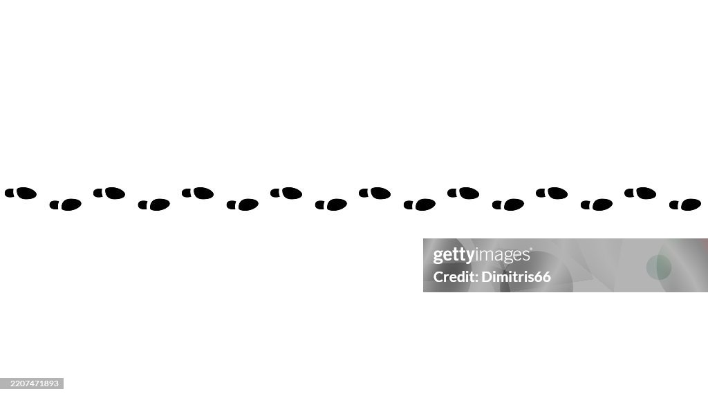 Paper Footprint Path Seamless Footprint Path High-Res Vector Graphic - Getty Images