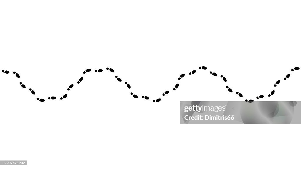 Paper Footprint Path Seamless Footprint Path High-Res Vector Graphic - Getty Images