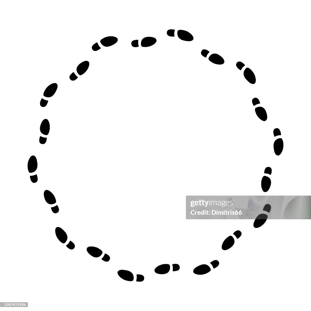 Paper Footprint Path Seamless Round Footprint Path High-Res Vector Graphic - Getty Images