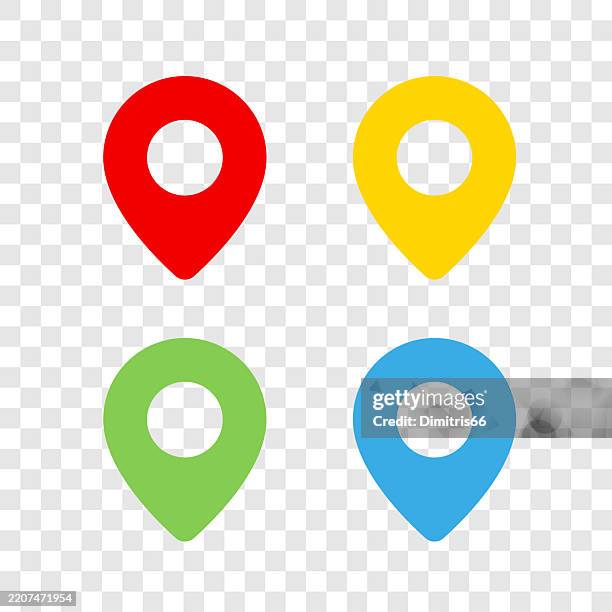 location color icons - brooch stock illustrations