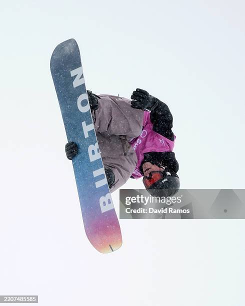 Mischa Zuercher of Switzerland competes during the Men's Snowboard Halfpipe Finals during Day 13 of the FIS Snowboard, Freestyle and Freeski World...