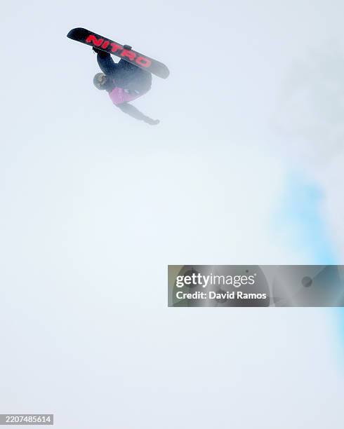 Gian Andrin Biele of Switzerland competes during the Men's Snowboard Halfpipe Finals during Day 13 of the FIS Snowboard, Freestyle and Freeski World...