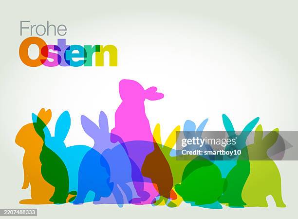 happy easter in german (frohe ostern) - easter crafts stock illustrations