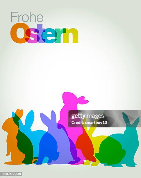 happy easter in german (frohe ostern) - easter craft stock illustrations