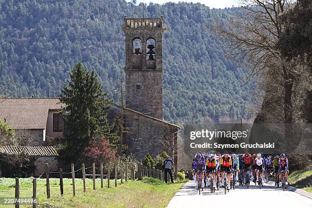 Ben O'Connor of Australia and Team Jayco AlUla and Jesus Herrada of Spain and Team Cofidis lead the peloton during the 104th Volta Ciclista a...