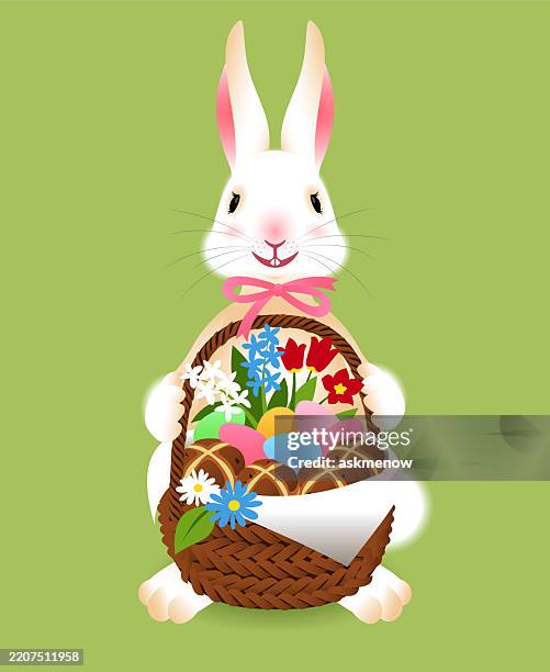 funny easter bunny - hot cross bun stock illustrations