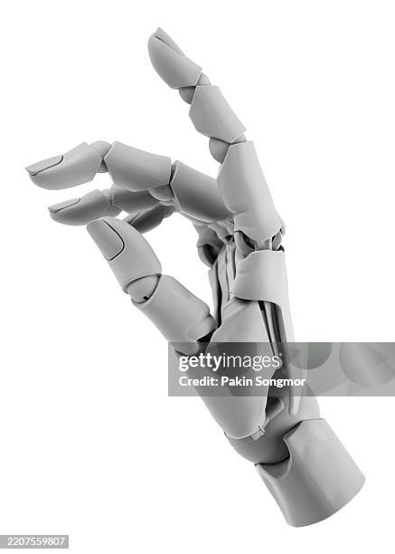 robot hand isolated on white background, save clipping path. - robotic arm stock pictures, royalty-free photos & images
