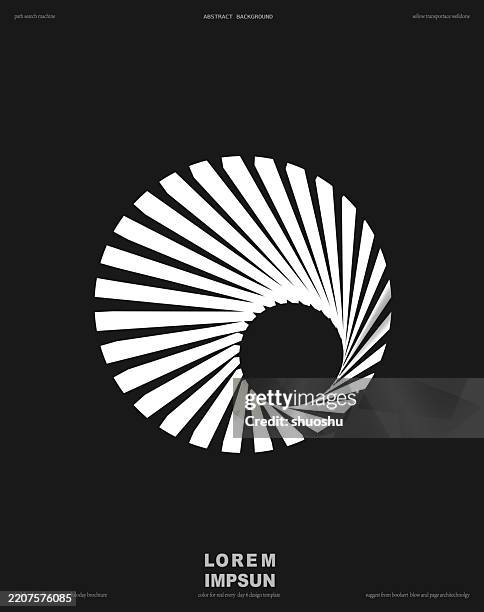 abstract black and white spiral stripe technology icon - wound stock illustrations