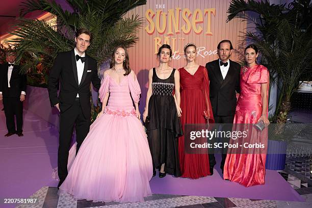Ben Sylvester Strautmann, Princess Alexandra of Hanover, Charlotte Casiraghi, Beatrice Boromeo, Andrea Casiraghi and Tatiana Santo Domingo attend the...