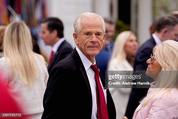 Trade advisor to U.S. President Donald Trump Peter Navarro arrives for a "Make America Wealthy Again" trade announcement event in the Rose Garden at...