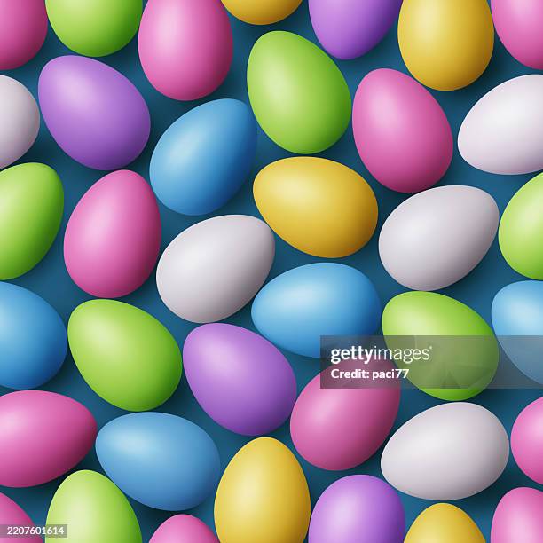 colorful easter eggs seamless pattern. - easter seamless pattern stock illustrations
