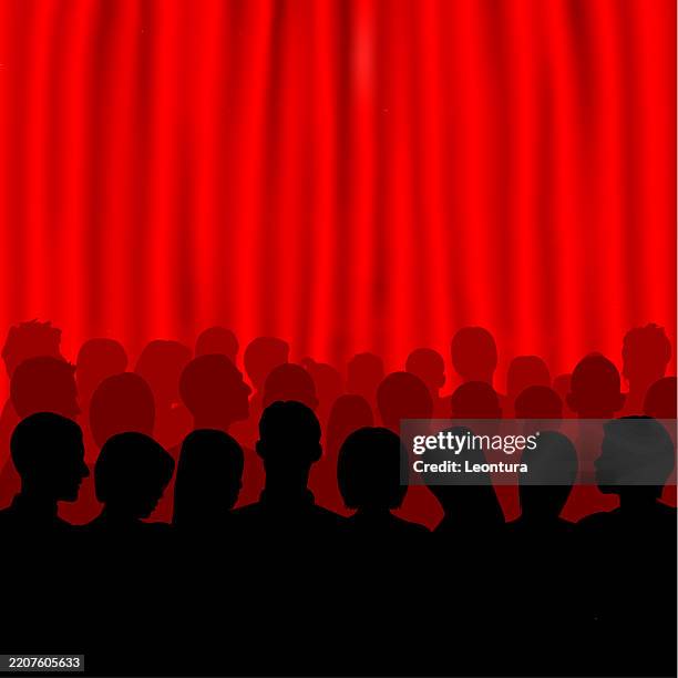stockillustraties, clipart, cartoons en iconen met theater and audience (all people are complete- clipping paths hide the legs) - theaterindustrie