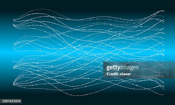 a dynamic wave pattern featuring smooth, luminous lines against a gradient background. - braided stock illustrations