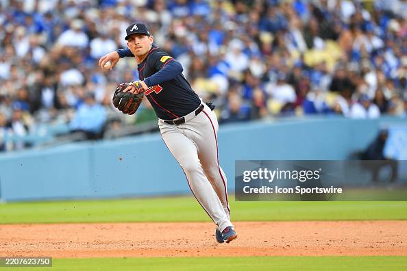 Austin Riley Third Base Atlanta Braves third baseman Austin Riley throws out a runner during ...