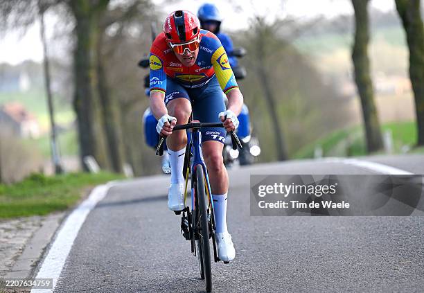 Mads Pedersen of Denmark and Team Lidl - Trek competes in the breakaway during the 87th Gent-Wevelgem in Flanders Fields 2025, Men's Elite a 250.3km...