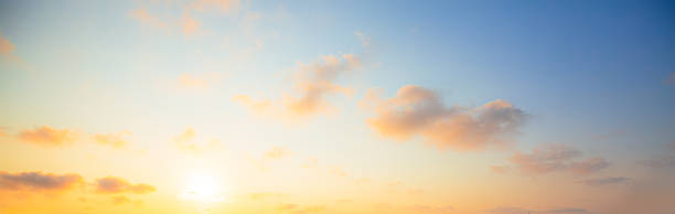 Morning cloud and sky backdrop,Sunset sky for background or sunrise sky and cloud at morning,Beautiful Vivid sky painted by the sun leaving bright golden shades