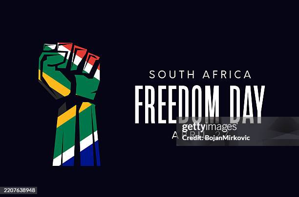 south africa freedom day card, april 27. vector - africa freedom day stock illustrations