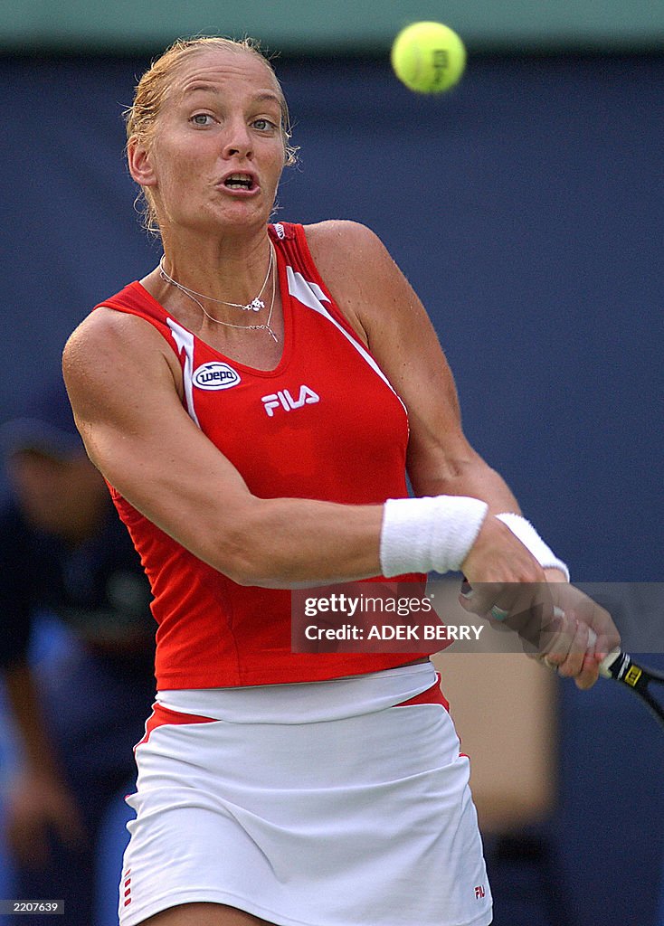 Barbara Rittner Barbara Rittner of Germany returns a ball to Indonesian Angelique ...