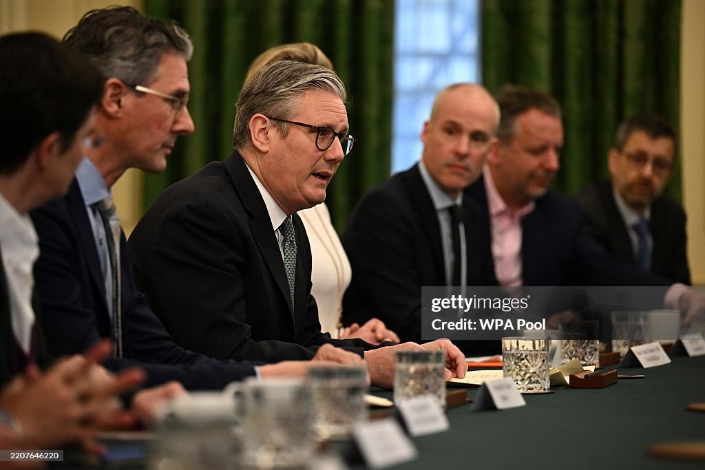 Prime Minister Keir Starmer Hosts Roundtable With Businesses At Downing Street