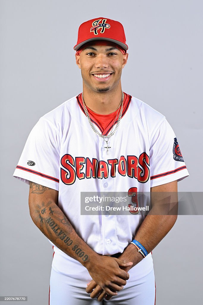 Senators Baseball Rascal Daylen Lile of the Harrisburg Senators poses for a photo during the ...