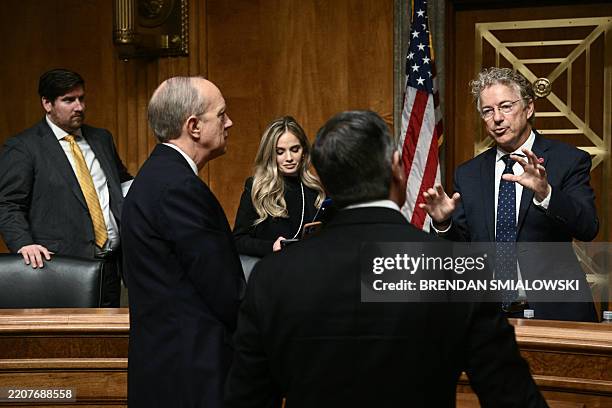Committee chairman US Senator Rand Paul , Republican from Kentucky, speaks with Scott Kupor , nominee for Director of the Office of Personnel...