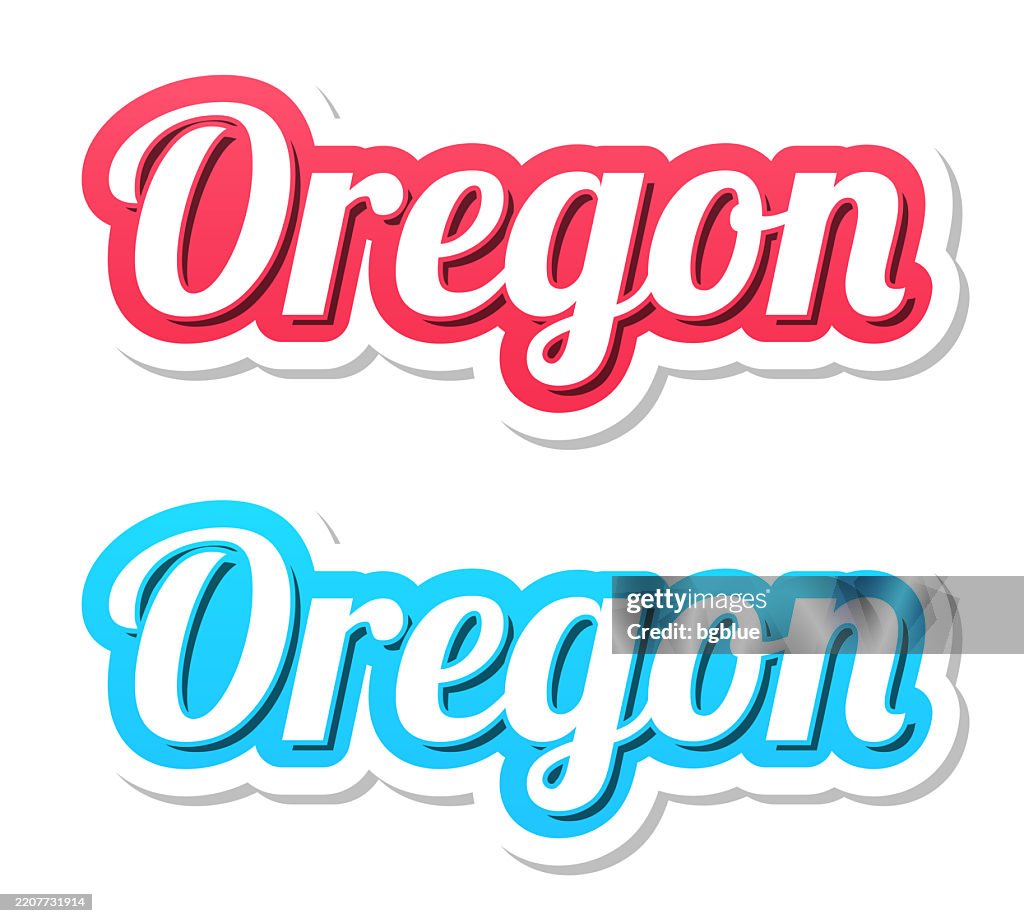 Oregon 3d Text In Red And Blue On White Background High-Res Vector ...