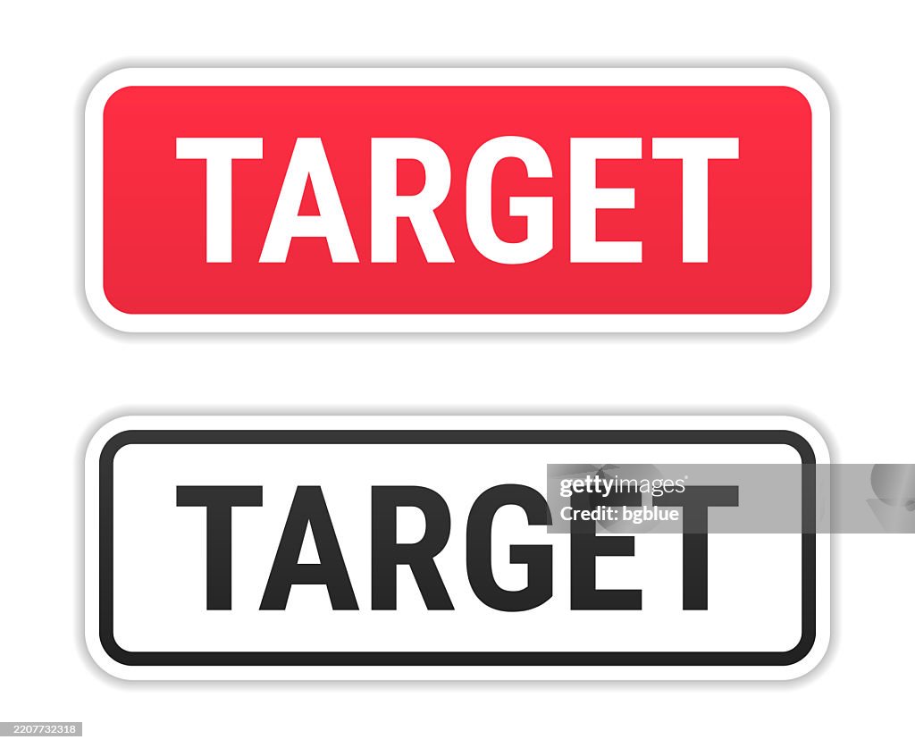 Targeting Label Target Red And Black Labels On White Background High-Res Vector Graphic ...
