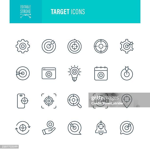 target icons editable stroke - playing monopoly stock illustrations