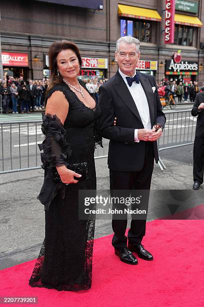 Keely Shaye Smith, Pierce Brosnan at the "Good Night, and Good Luck," Opening Night on April 03, 2025 in New York, New York.