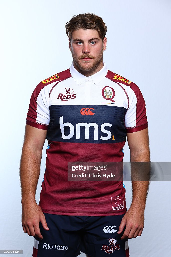 Fraser Falzon Rugby Fraser McReight poses during a Queensland Reds 2025 Super Rugby... News ...
