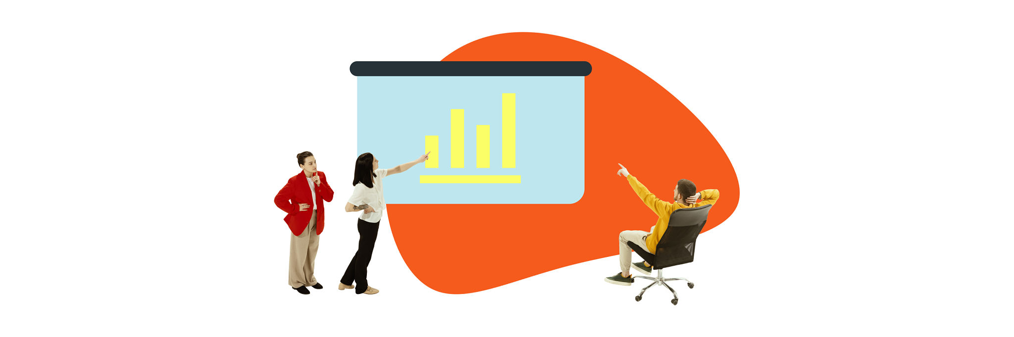 Banner. Contemporary art collage. Interactive presentation with growing chart. Collective input, team vision, investment potential. Banner. Contemporary art collage. Interactive presentation with growing chart. Collective input, team vision, investment potential.