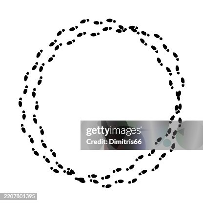 Paper Footprint Path Seamless Round Footprint Path High-Res Vector Graphic - Getty Images