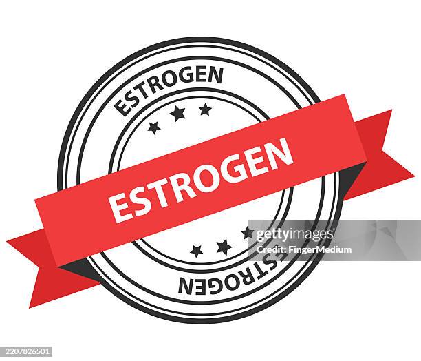 estrogen rubber seal stamp - estrogen stock illustrations