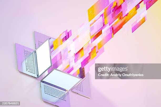 multicoloured data flow. - three quarter length stock pictures, royalty-free photos & images