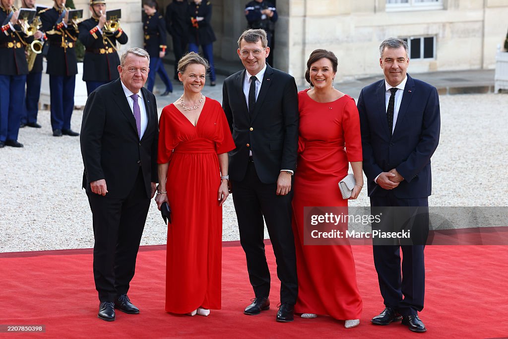 French President Emmanuel Macron And Brigitte Macron Host King Frederik X and Queen Mary Of Denmark