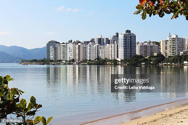 the reflections of the city - florianopolis stock-fotos und bilder