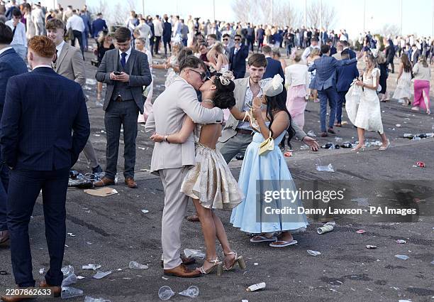 Racegoers after day two of the Randox Grand National Festival at Aintree Racecourse, Liverpool. Picture date: Friday April 4, 2025.