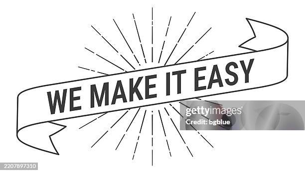 we make it easy - banner with sunbursts on white background - accessibility logo stock illustrations
