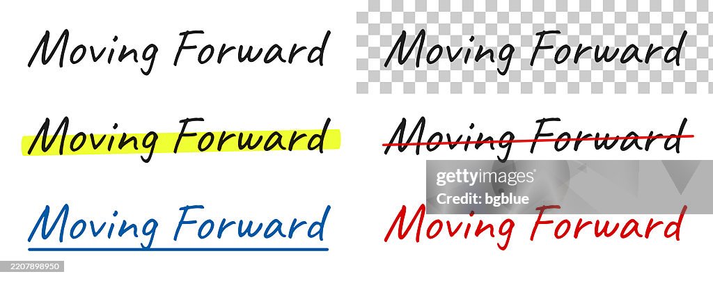 Forward Underline Moving Forward Handwritten Text Highlighted Crossed Out Underlined On ...