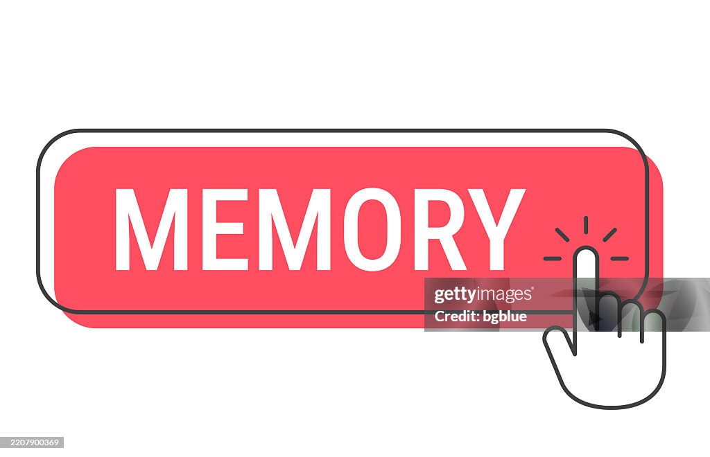 Memory Click Button With Hand Cursor On White Background High-Res ...