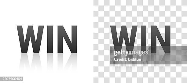 Win Text With Reflection On Transparent Background High-Res Vector ...