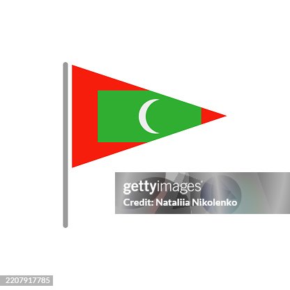 Maldives - Flag Pin Flat Triangular Icon. Maldives - Flag Pin Flat Triangular Icon.