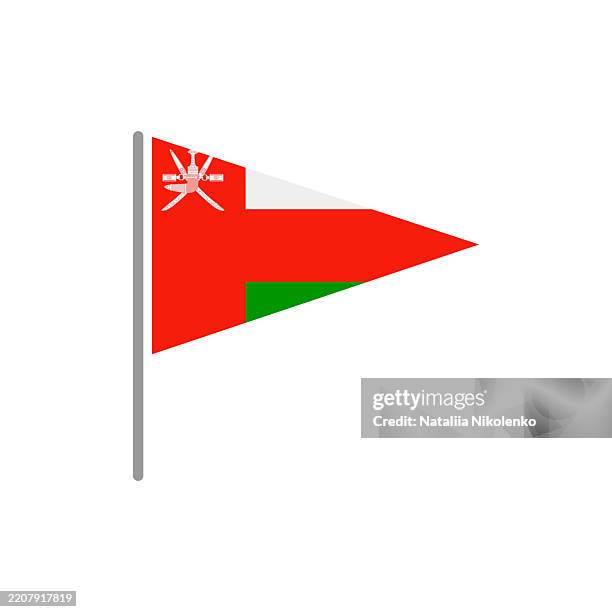 oman - flag pin flat triangular icon. - political campaign vector stock illustrations