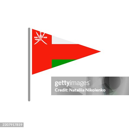 Oman - Flag Pin Flat Triangular Icon. Oman - Flag Pin Flat Triangular Icon.